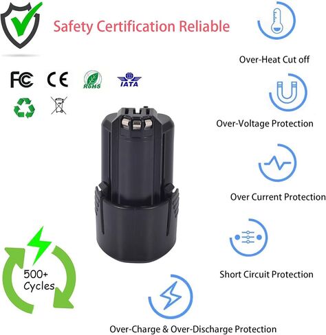 BAT411 BAT412 Battery, 10.8V 1.5Ah Li-ion Rechargeable Battery Compatible for Bosch Blue Cordless Power Tools in Saudi Arabia