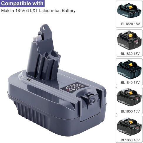 محول بطارية Lasica V6 متوافق مع بطارية ليثيوم ماكيتا 18 فولت LXT لسلسلة دايسون V6 مكانس SV03 SV04 SV09 DC62 DC59 بطارية رأس المحرك المطلقة الحيوانية in Kuwait