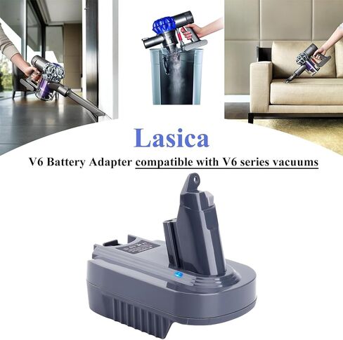محول بطارية Lasica V6 متوافق مع بطارية ليثيوم ماكيتا 18 فولت LXT لسلسلة دايسون V6 مكانس SV03 SV04 SV09 DC62 DC59 بطارية رأس المحرك المطلقة الحيوانية in Kuwait