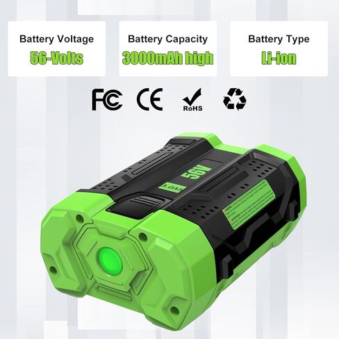 استبدال بطارية EGO 56V 3000mAh BA2800T BA4200 BA1400 56 فولت بطاريات ليثيوم أيون متوافقة مع EGO 56 Volt CS1604 CS1804 CS1403 HT2400 LB6504 LB5804 LB6500 LB4800 PH1400 أدوات كهربائية in Kuwait