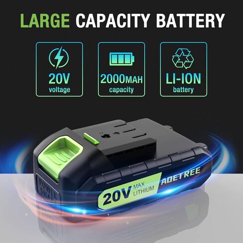 20V 2.0 Ah Battery Only for AT-9028 Cordless Leaf Blower - Rechargeable Replacement Battery Only (Charger Not Included) in Kuwait