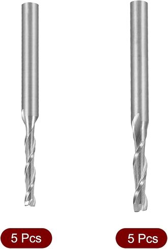 Uxcell 1/8" عرقوب 2.0 مم × 12 مم، 2.0 مم × 15 مم مطحنة نهاية كربيد CNC راوتر بت 2 مزامير 10 قطعة in Saudi Arabia