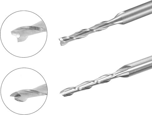 Uxcell 1/8" عرقوب 2.0 مم × 12 مم، 2.0 مم × 15 مم مطحنة نهاية كربيد CNC راوتر بت 2 مزامير 10 قطعة in Saudi Arabia