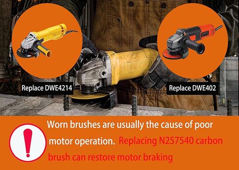 يستبدل فرشاة الكربون N257540 وفرشاة طاحونة الزوايا لتكون متوافقة مع DeWalt DWE402/DWE4214. يمكن أن يؤدي استبدال أجزاء طاحونة الزوايا إلى استعادة الأداء الفعال لطاحونة الزوايا (4 مجموعات) in Saudi Arabia