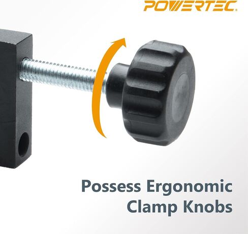 POWERTEC 71004-P2 مشبك سياج عالمي، 4 قطع، لمناشير الطاولة، طاولات التوجيه، مربعات التثبيت، طاولات ضغط الحفر، مناشير ميتري، مع قضيب 3/8 بوصة in Saudi Arabia