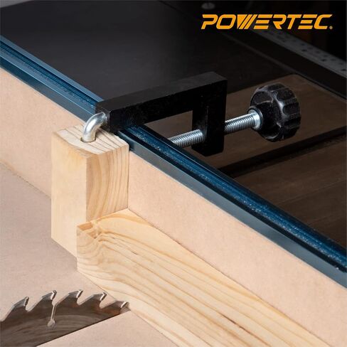 POWERTEC 71004-P2 مشبك سياج عالمي، 4 قطع، لمناشير الطاولة، طاولات التوجيه، مربعات التثبيت، طاولات ضغط الحفر، مناشير ميتري، مع قضيب 3/8 بوصة in Saudi Arabia