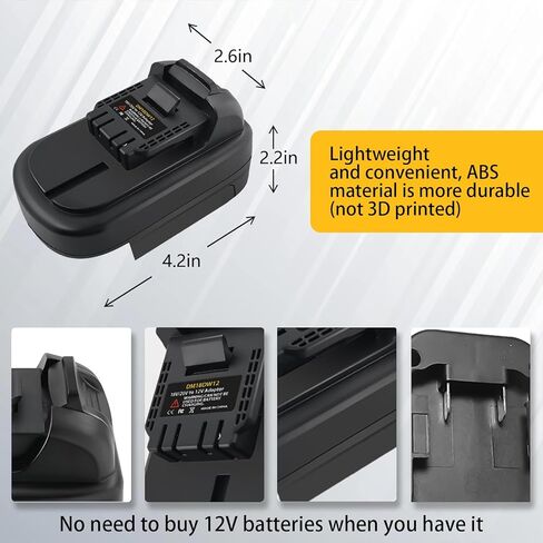 Battery Adapter for Dewalt 20V to 12V Power Tools, DM18DW12 Adapter Converter for Dewalt 20V & Milwaukee M18 18V to Replace for Dewalt 12V Li-ion Battery(Adapter Only) in Kuwait
