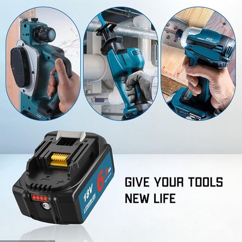 BL1860B Replacement Battery for Makita 18V Battery 6.0Ah Compatible with Makita 18V Lithium ion Battery BL1815 BL1860B BL1860 BL1850 BL1850B BL1840 BL1830 Compatible with Makita 18 Volt Chargers Blue in Kuwait