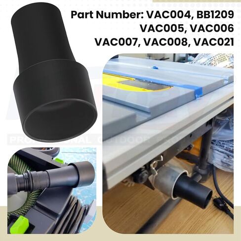 VAC004 2-1/2 بوصة خرطوم إلى 35 ملم محول منفذ خرطوم الغبار لـ BOSCH 4000 ، 4212 ، 4410 ، RA1180 ، RA1182 ، RA1200 ، RA1171 ، RA1181 SAW ، طرازات خرطوم VAC005 ، VAG006 ، VAG007 ، VAC02 ، BB1209 in Kuwait