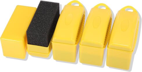 X AUTOHAUX 4X Tire Tyre Wheel Rim Trim Contour Detailing Dressing Shine Applicator Pad Sponge Foam Brush for Car Truck Tires Waxing Polishing Cleaning Wipe Washing with Lid No Handle Black in Saudi Arabia