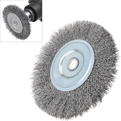 عجلة سلكية 6 بوصة لمطحنة مقاعد البدلاء مع فرشاة عجلة سلكية عالية الكربون مقاس 5/8 بوصة خشنة 0.012 بوصة in Kuwait
