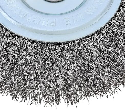 عجلة سلكية 6 بوصة لمطحنة مقاعد البدلاء مع فرشاة عجلة سلكية عالية الكربون مقاس 5/8 بوصة خشنة 0.012 بوصة in Kuwait