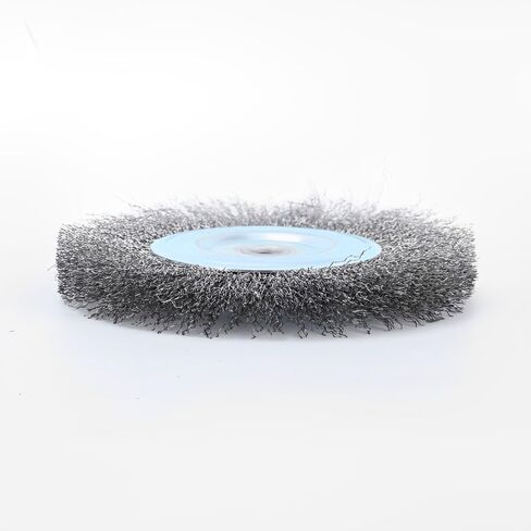 عجلة سلكية 6 بوصة لمطحنة مقاعد البدلاء مع فرشاة عجلة سلكية عالية الكربون مقاس 5/8 بوصة خشنة 0.012 بوصة in Kuwait