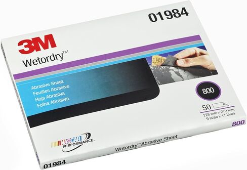 3M (01984-5PK) Wetordry 9" x 11" 800 Grit Abrasive Sheet - 50 Sheets/Box, (Case of 5) in Saudi Arabia