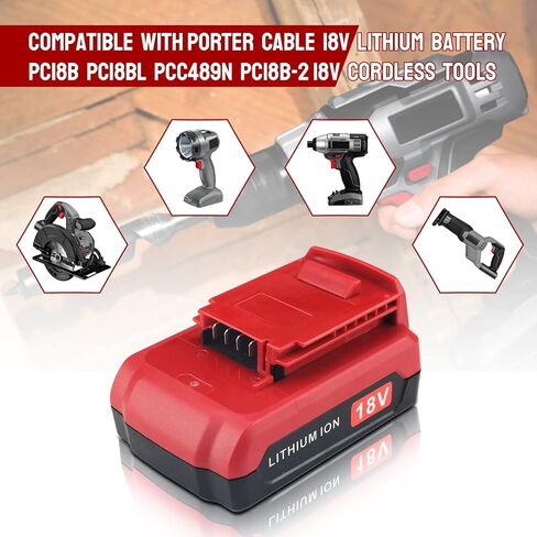 2 حزمة بطارية بديلة 3.0 أمبير PC18BLX متوافقة مع كابل بورتر 18 فولت بطارية ليثيوم PC18B PC188 PC18BL PC18BLX PC18BLEX PCXMVC أدوات كهربائية لاسلكية (أحمر) in Saudi Arabia