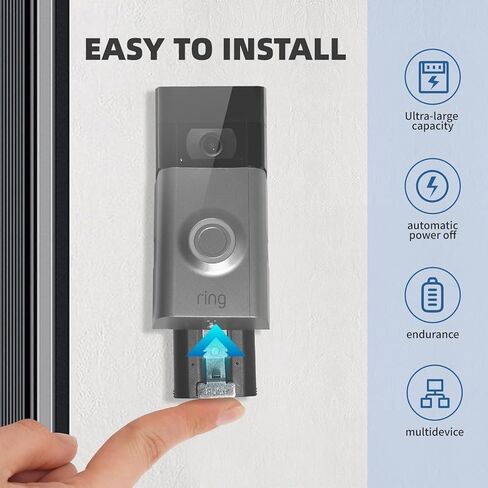 عبوتان من بطارية Ring V4 البديلة المتوافقة مع Ring Video Doorbell 4/3/2 Stick Up Cam Battery (الجيل الثاني والثالث) بقدرة عالية 3.65 فولت 6040 مللي أمبير في الساعة (غير مناسبة للشاحن المزدوج Ring) in Kuwait