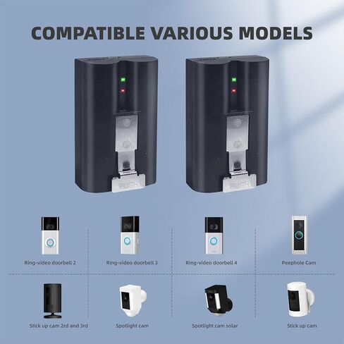 عبوتان من بطارية Ring V4 البديلة المتوافقة مع Ring Video Doorbell 4/3/2 Stick Up Cam Battery (الجيل الثاني والثالث) بقدرة عالية 3.65 فولت 6040 مللي أمبير في الساعة (غير مناسبة للشاحن المزدوج Ring) in Kuwait
