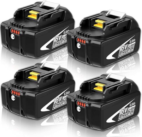 4-حزمة بطارية بديلة مطورة 6.0 أمبير 18 فولت BL1860B لماكيتا 18 فولت متوافقة مع بطارية ماكيتا 18 فولت ليثيوم BL1860B BL1860 BL1850B BL1850 BL1840 BL1830B BL1830 BL1815 أدوات كهربائية لاسلكية in Kuwait