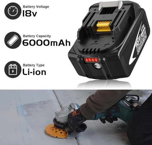 4-حزمة بطارية بديلة مطورة 6.0 أمبير 18 فولت BL1860B لماكيتا 18 فولت متوافقة مع بطارية ماكيتا 18 فولت ليثيوم BL1860B BL1860 BL1850B BL1850 BL1840 BL1830B BL1830 BL1815 أدوات كهربائية لاسلكية in Kuwait