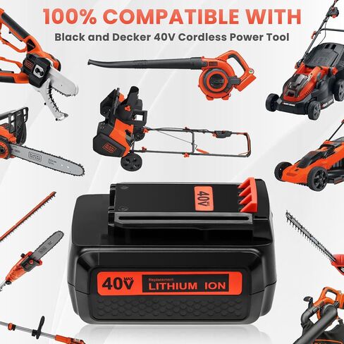 [1 حزمة بطارية 40 فولت 3.0 أمبير متوافقة مع بطارية بلاك اند ديكر 40 فولت LBX2040 LBXR36 LSW36 LBXR2036 LBX2540 LST540 LCS1240 LBX1540 بطارية 40 فولت in Kuwait