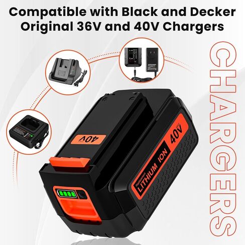 [1 حزمة بطارية 40 فولت 3.0 أمبير متوافقة مع بطارية بلاك اند ديكر 40 فولت LBX2040 LBXR36 LSW36 LBXR2036 LBX2540 LST540 LCS1240 LBX1540 بطارية 40 فولت in Kuwait