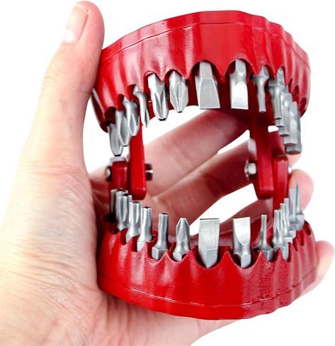 Denture Drill Bit Set with 28 Pieces | Hex Bit Organizer for 0.3 Inch/75 mm Screwdriver Bits and Drive Bit Adapter -(Red) in Kuwait