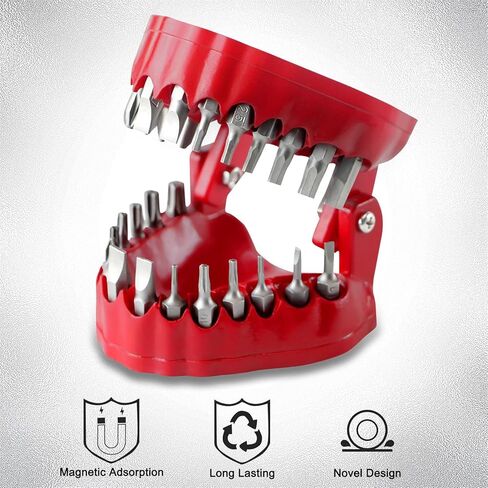 Denture Drill Bit Set with 28 Pieces | Hex Bit Organizer for 0.3 Inch/75 mm Screwdriver Bits and Drive Bit Adapter -(Red) in Kuwait