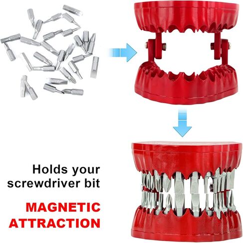 Denture Drill Bit Set with 28 Pieces | Hex Bit Organizer for 0.3 Inch/75 mm Screwdriver Bits and Drive Bit Adapter -(Red) in Kuwait