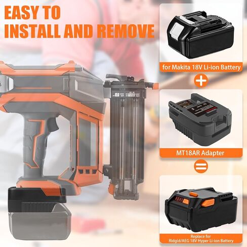 Adapter Convert for DeWalt/for Milwaukee to Ridgid AEG, DM18AR Battery Converter for DeWalt 20V&for Milwaukee M18 18V Lithium Battery to Work with for Ridgid AEG 18V Hyper Li-ion Power Tools in Saudi Arabia