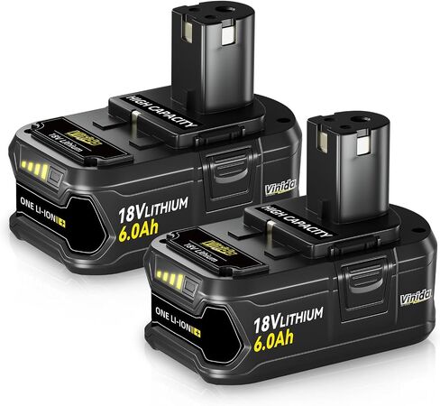 2Packs P108 6.0Ah Replacement for Ryobi 18V Battery Lithium P104 P105 P102 P103 P107 P109 P108 Compatible with Ryobi Battery 18Volt Cordless Tools in Saudi Arabia
