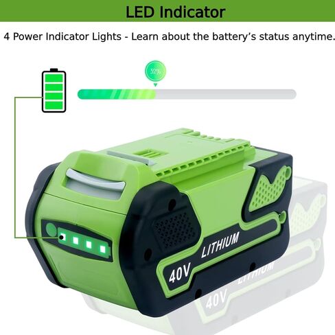 بطارية 6000 مللي أمبير 40 فولت متوافقة مع GreenWorks G-MAX 40 فولت 29472 29462 29252 20202 22262 25312 أدوات كهربائية بالمنشار اللاسلكي in Kuwait