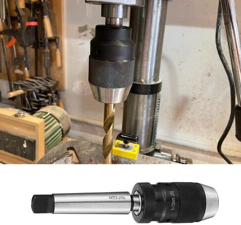 Keyless Drill Chuck MT2 Morse Taper Mount,Lathe Milling and Drilling Machine 3-Jaw for Portable Drills,Bench Drills,Milling Machines,Lathes,Etc.Adjustable 1/32"-1/2" (1mm-13mm) in Saudi Arabia