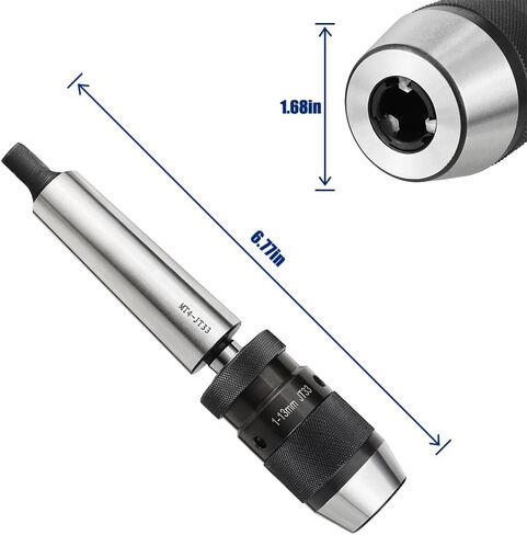 Keyless Drill Chuck MT2 Morse Taper Mount,Lathe Milling and Drilling Machine 3-Jaw for Portable Drills,Bench Drills,Milling Machines,Lathes,Etc.Adjustable 1/32"-1/2" (1mm-13mm) in Saudi Arabia