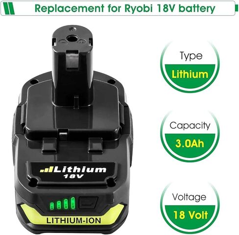 بطارية بديلة لـ Ryobi P206 P204 P2102 P234G P2603 P203 P271 P540 P215 P235 P271 P238 P214 P2850 P2109 P2102 P2809 P2002 P2008 P2102 P2108 P2200 P225 P222 P2210 P261 ص262 ص271 in Kuwait