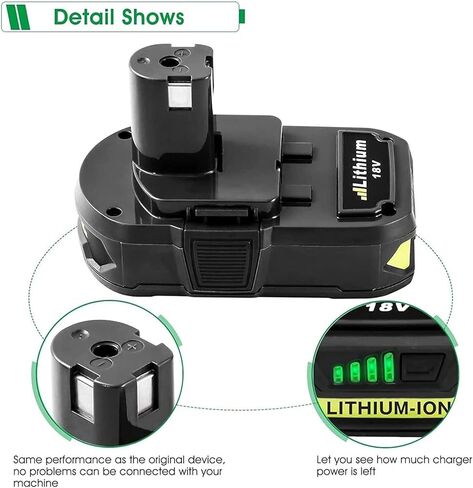 بطارية بديلة لـ Ryobi P206 P204 P2102 P234G P2603 P203 P271 P540 P215 P235 P271 P238 P214 P2850 P2109 P2102 P2809 P2002 P2008 P2102 P2108 P2200 P225 P222 P2210 P261 ص262 ص271 in Kuwait