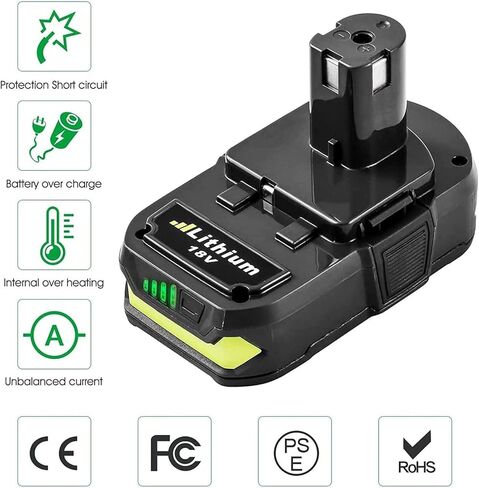 بطارية بديلة لـ Ryobi P206 P204 P2102 P234G P2603 P203 P271 P540 P215 P235 P271 P238 P214 P2850 P2109 P2102 P2809 P2002 P2008 P2102 P2108 P2200 P225 P222 P2210 P261 ص262 ص271 in Kuwait