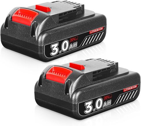 2Pack 20Volt 3.0Ah DCB201 Battery Replacement for Dewalt 20V Battery DCB200 DCB204 DCB206 DCD/DCF/DCG Series Compatible with Dewalt 20V Cordless Power Tools in Saudi Arabia