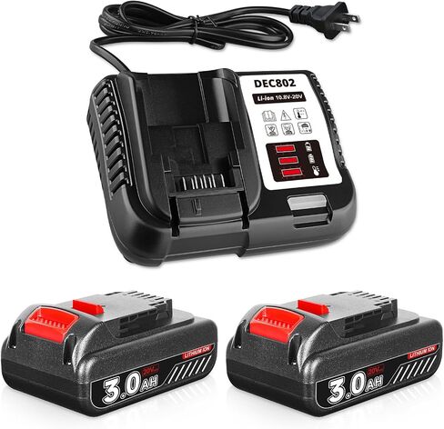 2Pack 20Volt 3.0Ah DCB201 Battery Replacement for Dewalt 20V Battery DCB200 DCB204 DCB206 DCD/DCF/DCG Series Compatible with Dewalt 20V Cordless Power Tools in Saudi Arabia