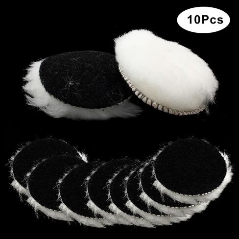 10 قطعة 3 بوصة لوحة التلميع وسادة تلميع الصوف 3 بوصة منصات برتقالي مع هوك وحلقة قطع الوسادة لأثاث زجاج السيارة in Kuwait