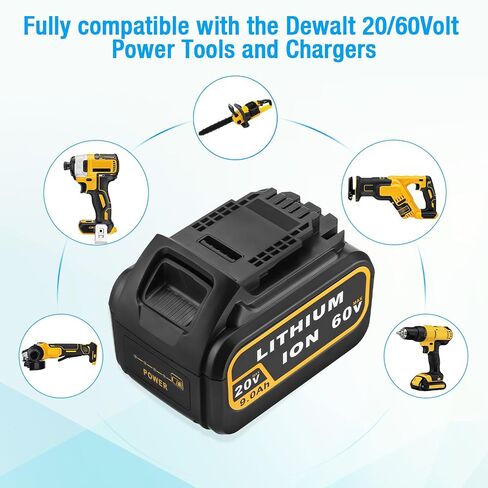 20V 9.0Ah DCB209 Replacement Battery Compatible with Dewalt 20V DCB200 DCD DCF DCG Series Cordless Power Tools with LED Indicator in Saudi Arabia