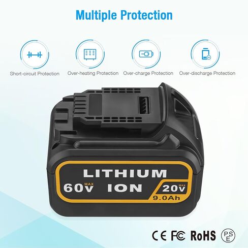 20V 9.0Ah DCB209 Replacement Battery Compatible with Dewalt 20V DCB200 DCD DCF DCG Series Cordless Power Tools with LED Indicator in Saudi Arabia