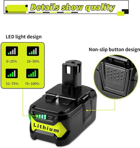Replacement for Ryobi 18V Battery 18V 6.0Ah Lithium ion 18 Volt Batteries Compatible with Ryobi ONE+ 18V P108 P102 P103 P104 P105 P107 P109 P190 P122 in Saudi Arabia