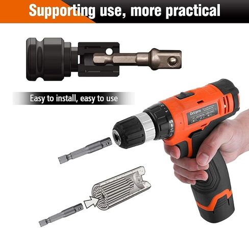 3Pcs 1/4" 3/8" 1/2" Bits Cr-V Hex Shank,Impact Grade Socket Adapter/Extension Set Turns Power Drill Into High Speed Nut Driver,for Cordless Drills Ratchet Extension,Universal Socket Wrench Adapter Set in Saudi Arabia