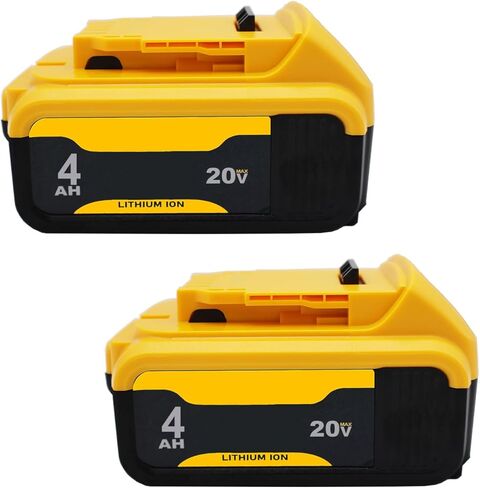 لقطعتين لبطارية DeWalt 20v 4.0Ah، استبدل بطارية DeWalt DCB204 20V Max DCB204-2 DCB205 DCB206 DCB204 DCB208 Series المتوافقة مع بطارية Dewalt 20V in Kuwait
