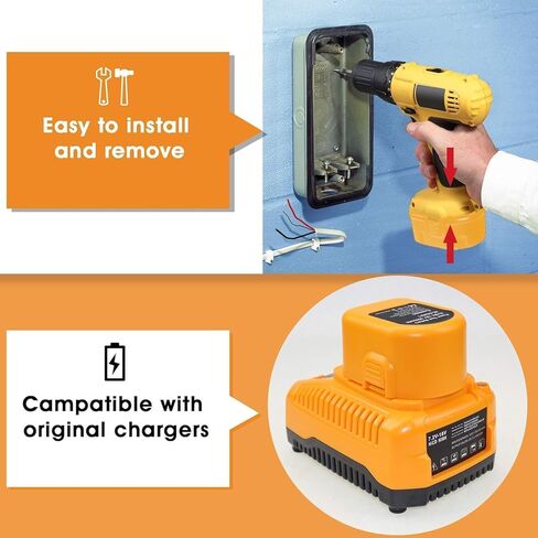 【2Packs Battery 12V 3.6Ah 】Replacemnet Battery and Charger for Dewalt 12V Battery DW9071 DC9072 DE9037 DE9071 DE9072 DE9074 DE9075 Cordless Power Compatible with Dewalt 12 Volt Battery Chargers Yellow in Kuwait
