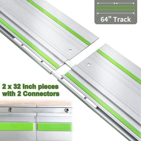 FS-800/2 64 بوصة دليل السكك الحديدية 32 بوصة 2 قطعة دليل السكك الحديدية لمنشار المسار Festool TS-55/TS-75، سبائك الألومنيوم، مع موصل in Kuwait