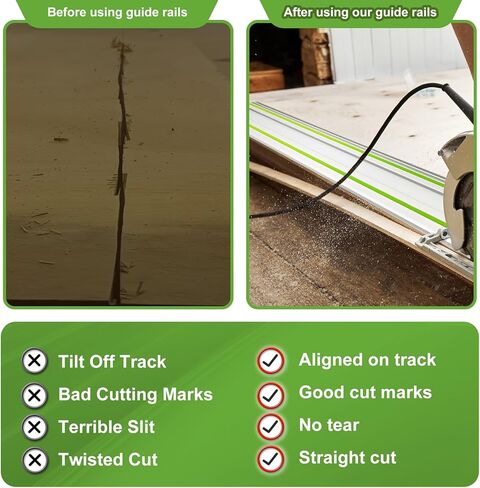 FS-800/2 64 بوصة دليل السكك الحديدية 32 بوصة 2 قطعة دليل السكك الحديدية لمنشار المسار Festool TS-55/TS-75، سبائك الألومنيوم، مع موصل in Kuwait