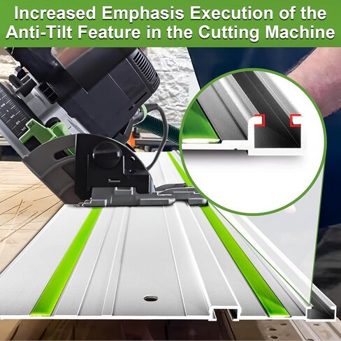 FS-800/2 64 بوصة دليل السكك الحديدية 32 بوصة 2 قطعة دليل السكك الحديدية لمنشار المسار Festool TS-55/TS-75، سبائك الألومنيوم، مع موصل in Kuwait