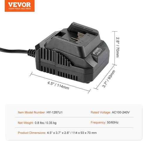 شاحن بطارية VEVOR 2.0 أمبير - شاحن بطارية أدوات كهربائية لاسلكية للشحن السريع، شاحن بديل لبطاريات VV-SP2020، VV-EX2040، VV-SP2050، VV-EX2060 in Saudi Arabia