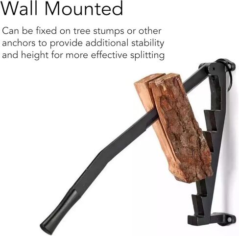 Wall Mounted Firewood Splitter, High Carbon Steel Manual Log Splitter Wall Mounted Kindling Wood Splitter for Efficient Splitting Outdoor Camping in Saudi Arabia